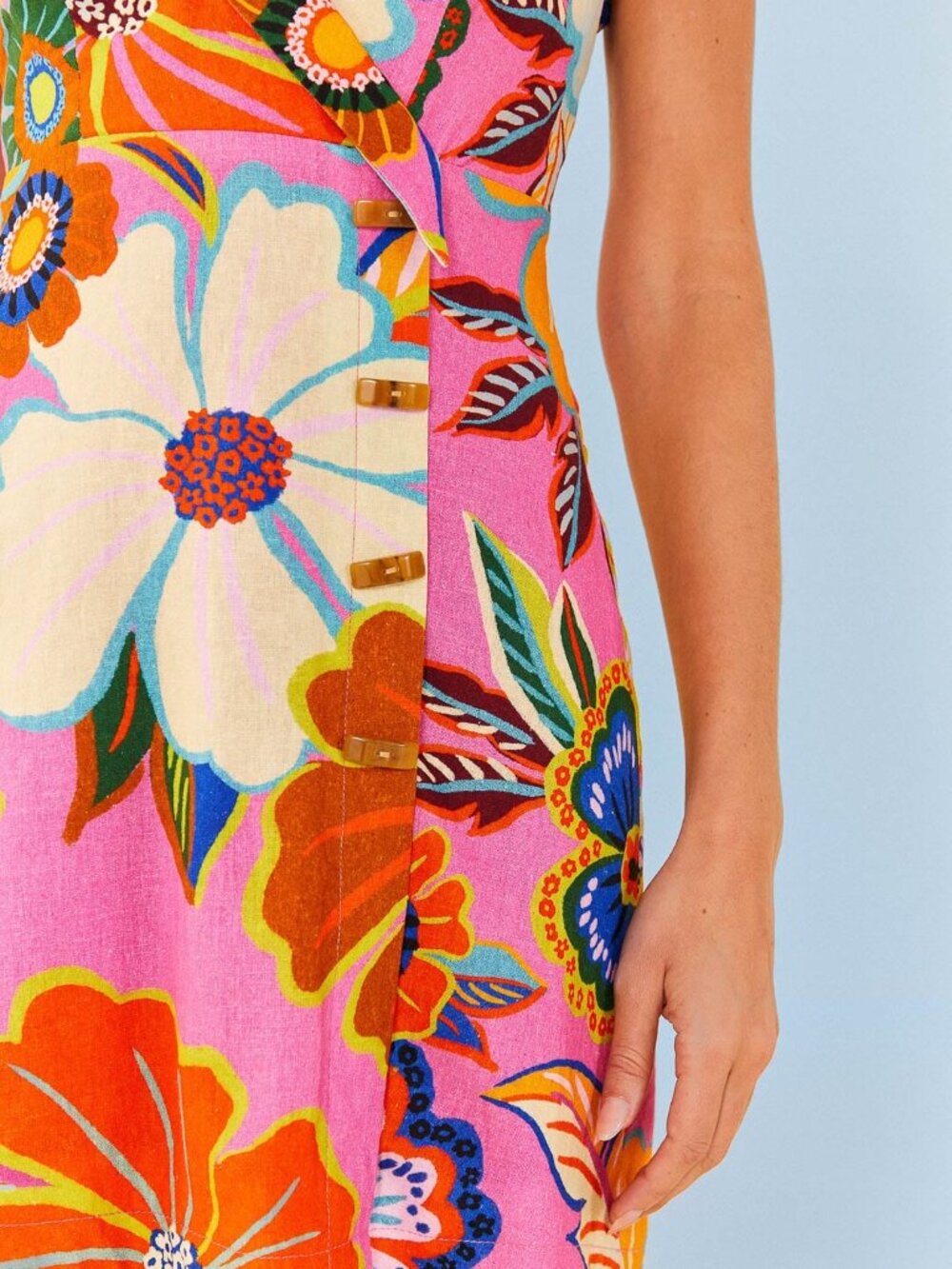 Farm Rio Pink Full Garden Mini Dress (M) - Picture 5 of 6